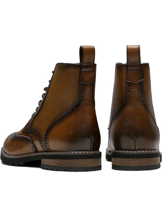 Men\'s Brown Boots Premium Leather Cap Toe Casual Boots Chukka Dress Boots main image 5